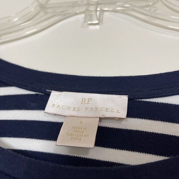 Rachel Parcell navy Stripe cotton Bubble Sleeve T-Shirt Dress size Small - Picture 5 of 8